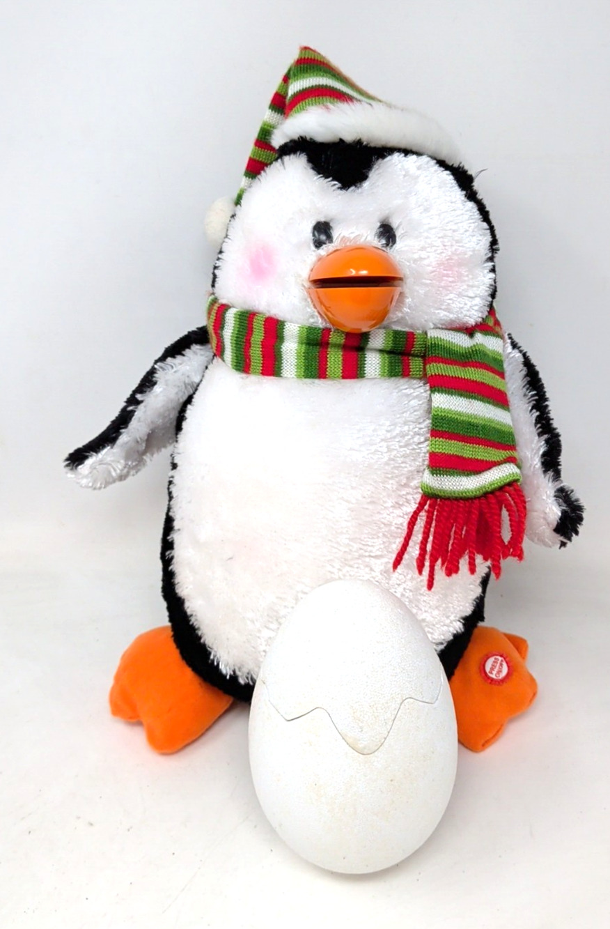 TESTED Gemmy Animated Christmas Penguin Mama & Baby Egg Duet Musical Realistic